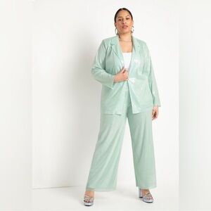 Eloquii Light Green Sequin Ensemble